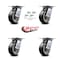 Service Caster 5 Inch Rubber on Aluminum Caster Set with Ball Bearings and Swivel Locks SCC SCC-35S520-RAB-BSL-4 - alternate 5